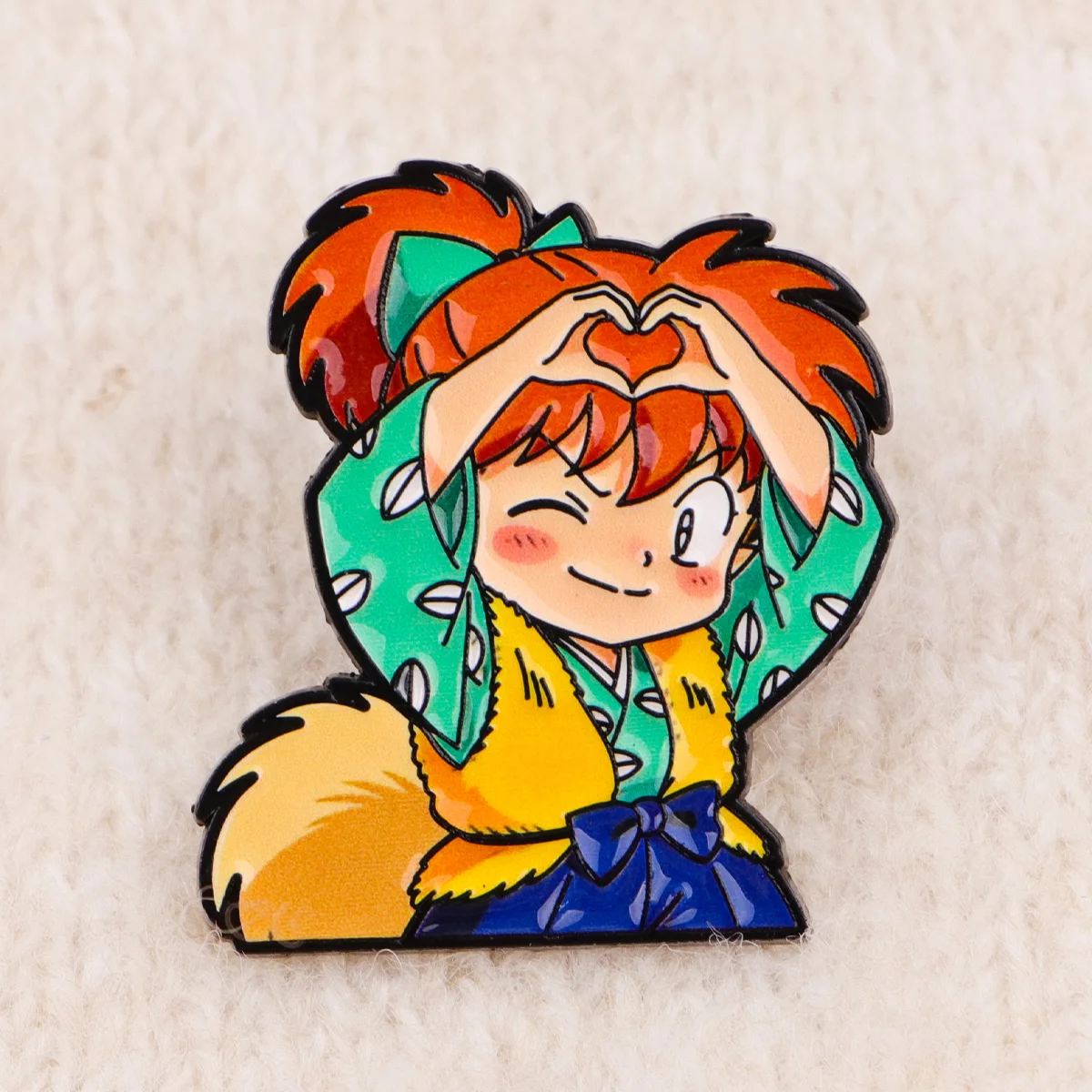 5er-Set Niedliche Anime-Emaille-Pins: Herz-Gesten-Broschen für Taschen, Revers, Rucksäcke – Dekorative Schmuck-Accessoires & Geschenke – Detail 4