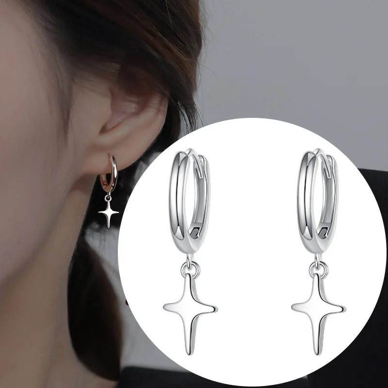 VOQ Minimalist Fashion Star Earrings Cute Teen Chic Quadruple Star Earrings Party Jewelry Wholesale