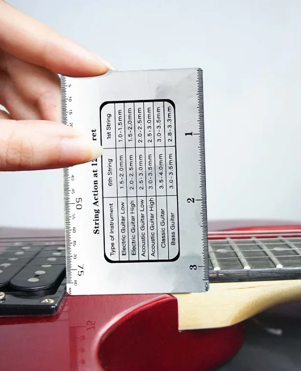 

1PC Guitar String Pitch Measuring Ruler Made of Stainless Steel, Durable for Electric Guitar, Besca Ruler Tool Ruler