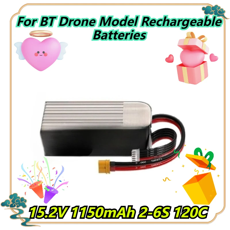 

15.2V 1150mAh 2-6S 120C For BT Drone Model Rechargeable Batteries