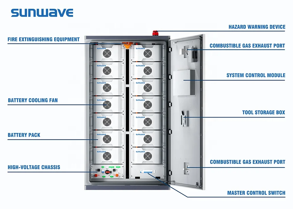 Sunwave IP54 ESS 200kWh Cabinet 50kwh 60kwh 100kwh Energy Storage Battery System All in One 30kw Hybrid Inverter Commercial Use