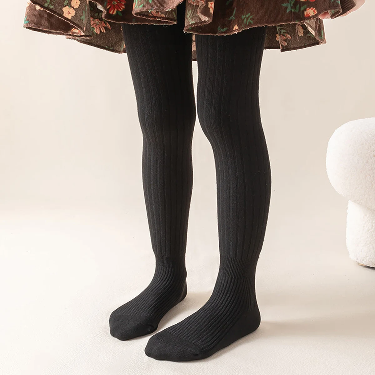 3 Stück dicke, mit Fleece gefütterte Mädchen-Strumpfhosen, einfarbige warme Winter-Strumpfhosen, Baby-Kinder-Thermo-Leggings mit Fuß für den täglichen Gebrauch. – Detail 3