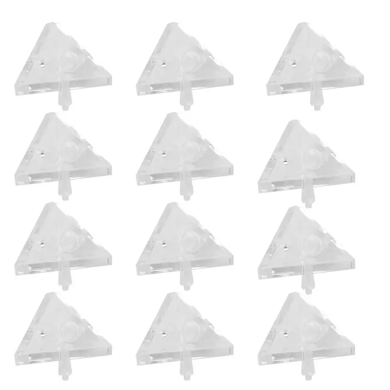 12Pcs Acrylic Corner Brackets With Semitransparent Screws Clear 3-Hole Right Angle Joint Brace Brackets-A55K