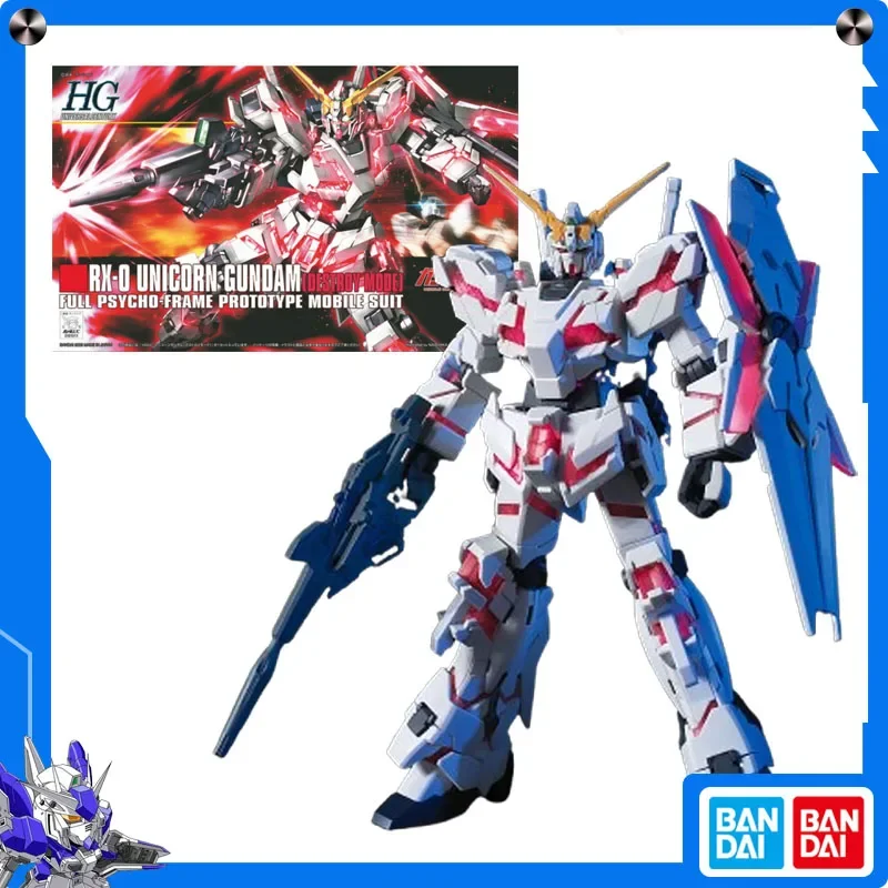 

Original Bandai Gundam Model HG Anime Figure HGUC 1/144 RX-0 Unicorn Gundam Standard Model Assembled Destroy Mode Festival Gift