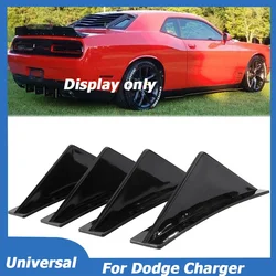 Universal For Dodge Charger Challenger 4PCS Curved Rear Bumper Diffuser Shark Fin Splitter Canard Spoiler Car Accessories