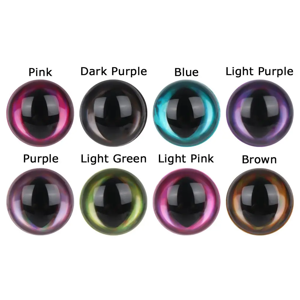 12/15/18mm 3D Glitter Safety Eyes For Crochet Toys Doll Accessories Teddy Bear Stuffed Animal Supplies DIY Magic Color Cat Eyes