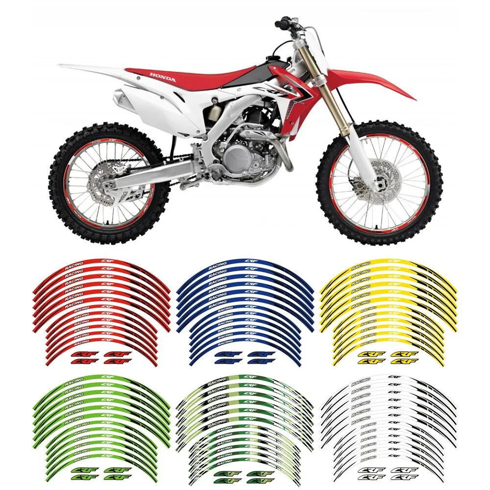 Reflective Outer Tire Rim Stickers Wheels Decal Tape For HONDA CRF 250L/F/LE/R/X Motorcycle Stickers Decals