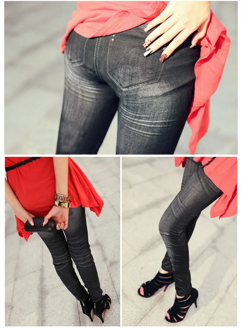 DOIAESKV Bequeme dünne Hosen, Denim-Leggings, Damenmode, sexy Damen-Jeans, dünne Leggings, dehnbare, schmale Leggings – Detail 7
