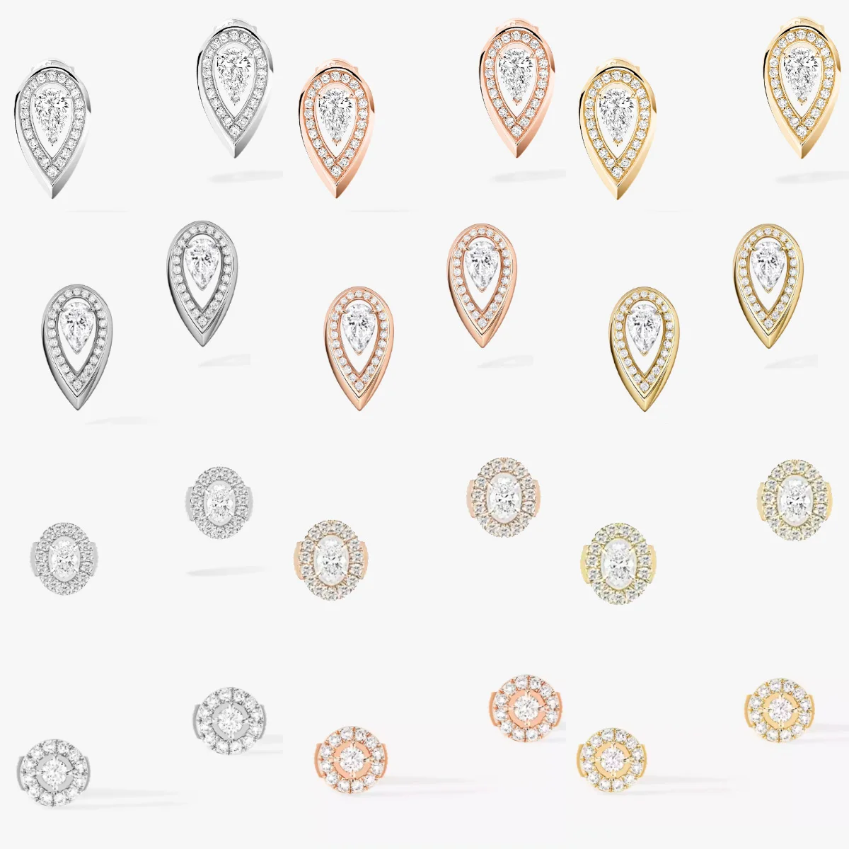 

MXK Classic Fashion Round and Love Symmetrical Series 925 Silver Women's Earrings, Bright and Beautiful, Suitable for Wearing