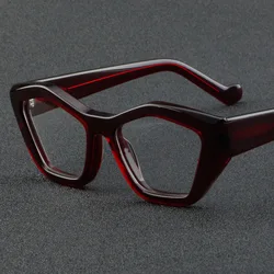 Custome Glasses Retro Frame Thick Irregular Frame Fashion Prescription Glasses Glasses Women Optical Men Myopia Glasses