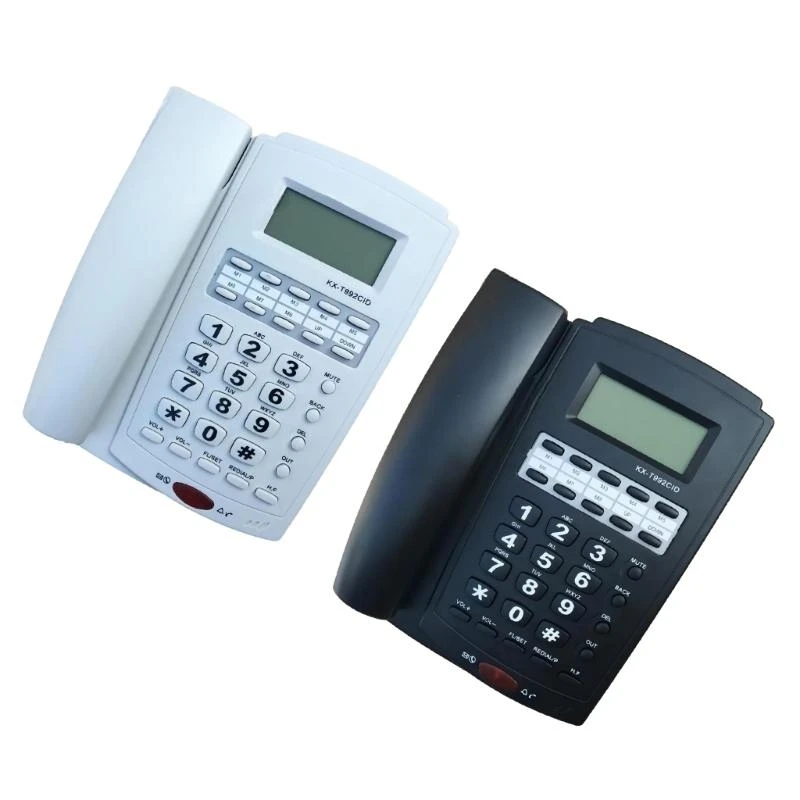 587B Simple Landline Phone Corded Telephone with Caller Display Big Button and Adjustable Backlit BatteryFree Telephones