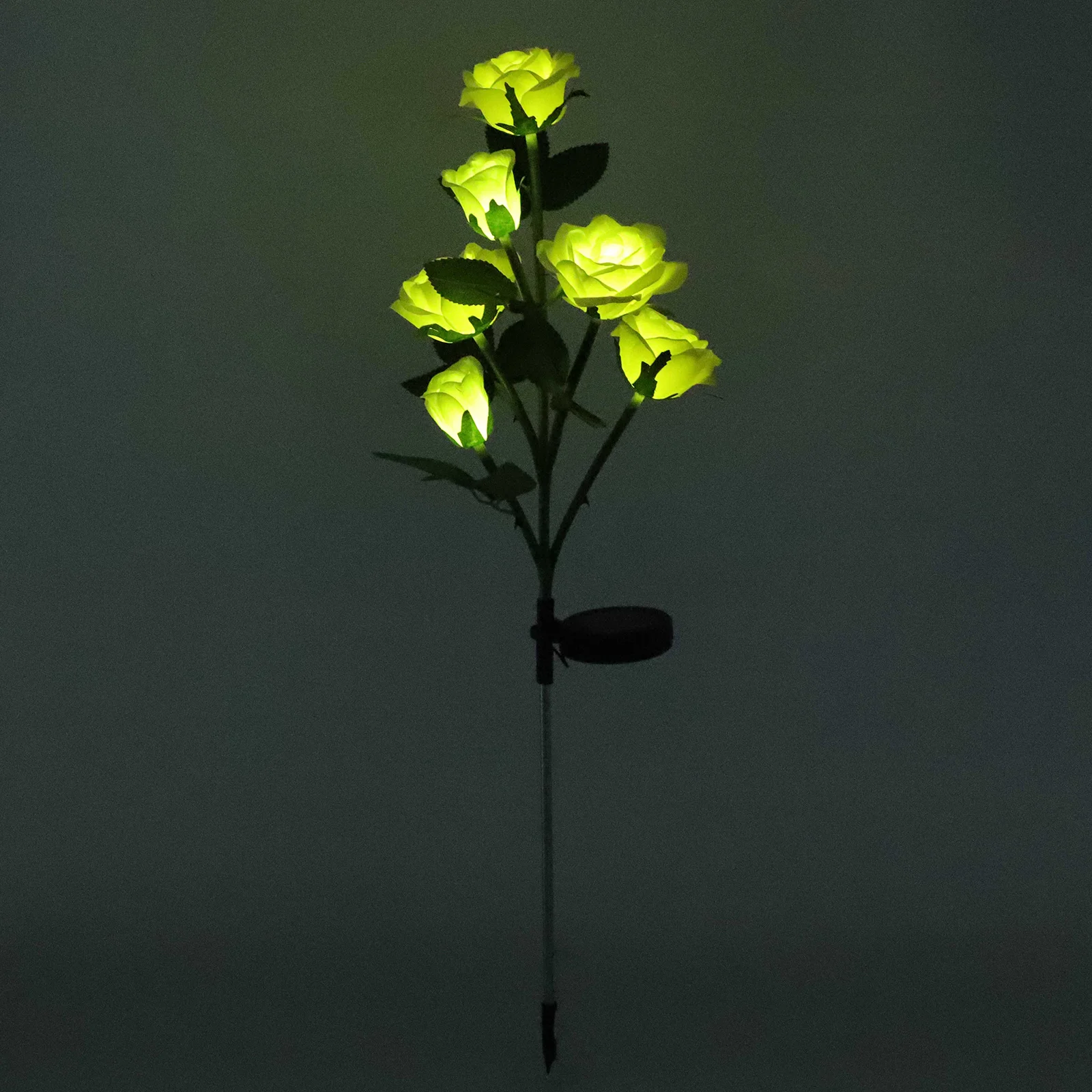 

Solar Rose Insert Light Lights Yellow Plastic Garden Decorative Lamp Garden Yard Light Durable Reliable Outdoor Yard Gift