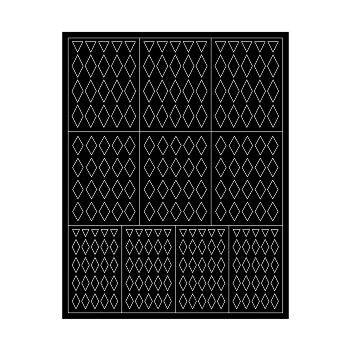Hollow Grid Nail Stickers Leopard Pattern Chessboard Line Design Nail Art Decorative Decals