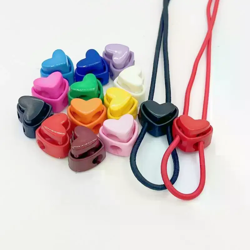 10/20pcs Colorful Heart-Shaped Needle Stoppers Double Hole, Spring Toggle For Knitting Crochet DIY Craft Stoppers Needle Holder
