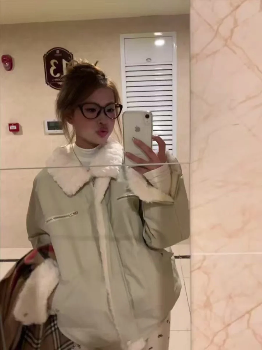 

Куртка из овечьей шерсти, короткое пальто, женские шорты, ограничено, укороченный, укороченный, загнутый, ускоренный, конденсированный, сокращенный, уменьшенный GF