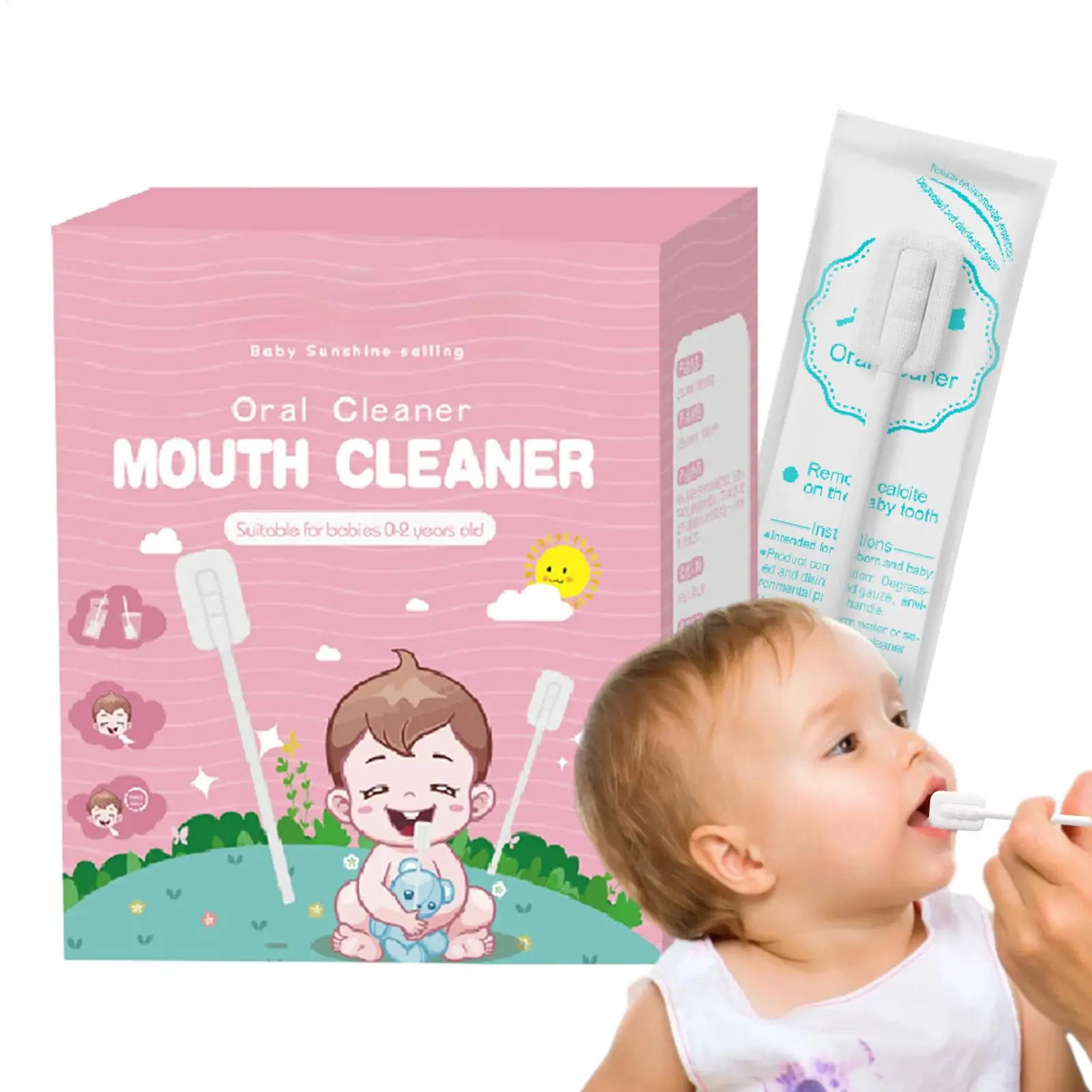 Disposable Baby Tongue Cleaner Baby OralCleaner Gauze Glue-free Forged Baby Tongue Cleaner OralTongue Cleaner For Babies