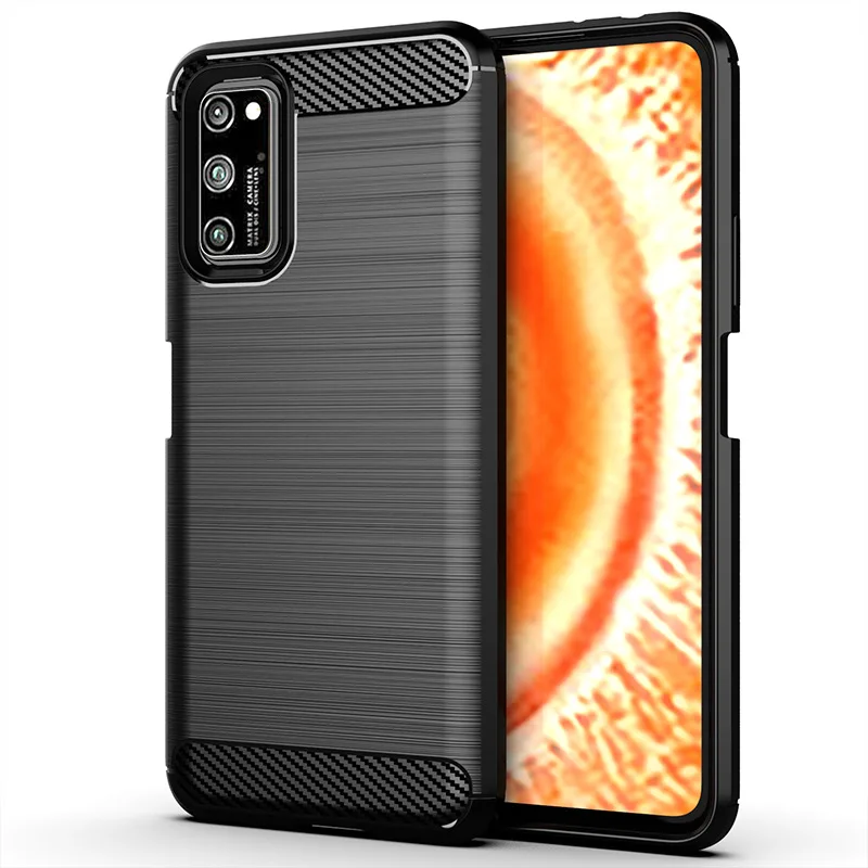 For Honor View30 Pro Case Bumper Rubber Carbon Fiber Cover For honor v30 pro Back Cover for Honor v30pro Silicone Cases