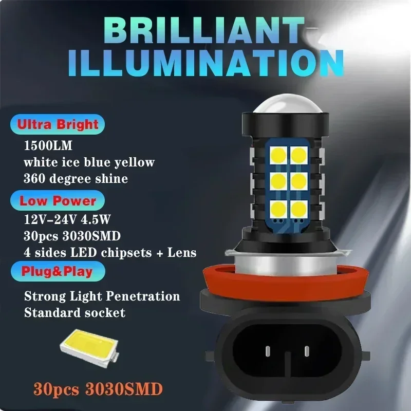 2Pcs LED Lamp Car Front Fog Light 12V For Toyota Auris 2013 2014 2015 2016 2017 2018 car Front Fog Light Accessories 12v view 4