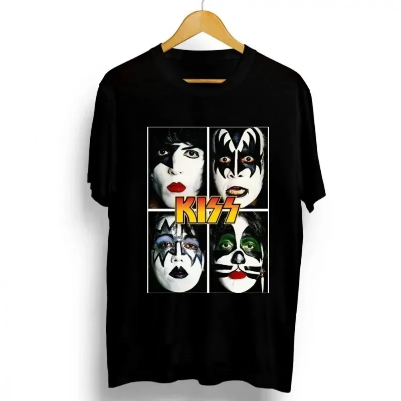 2024 New Fashion Kiss Band Rock Letter Poster Men's T-Shirt Graphics Funny Casual Short Sleeve Round Neck Shirt Hip Hop Tees