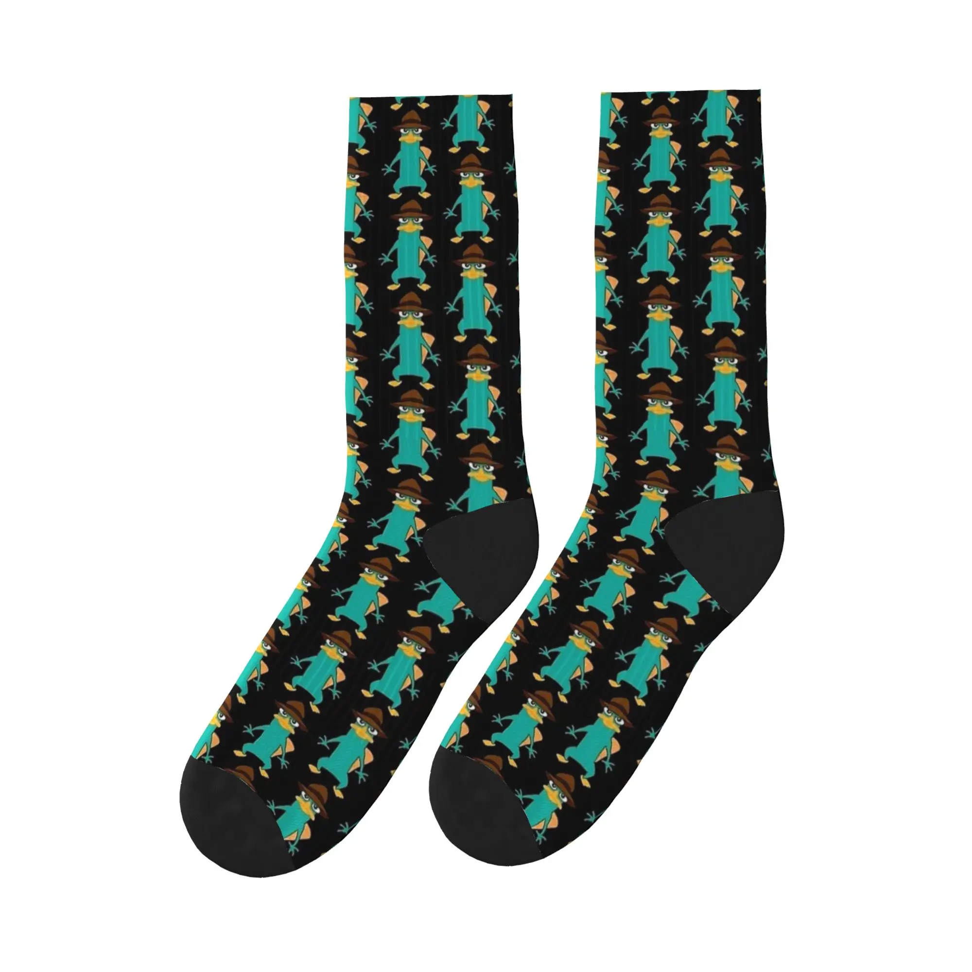 

Женские и мужские носки Perry the platypus Meme, осенние повседневные качественные носки, противоскользящие носки с графическим рисунком для скейтборда