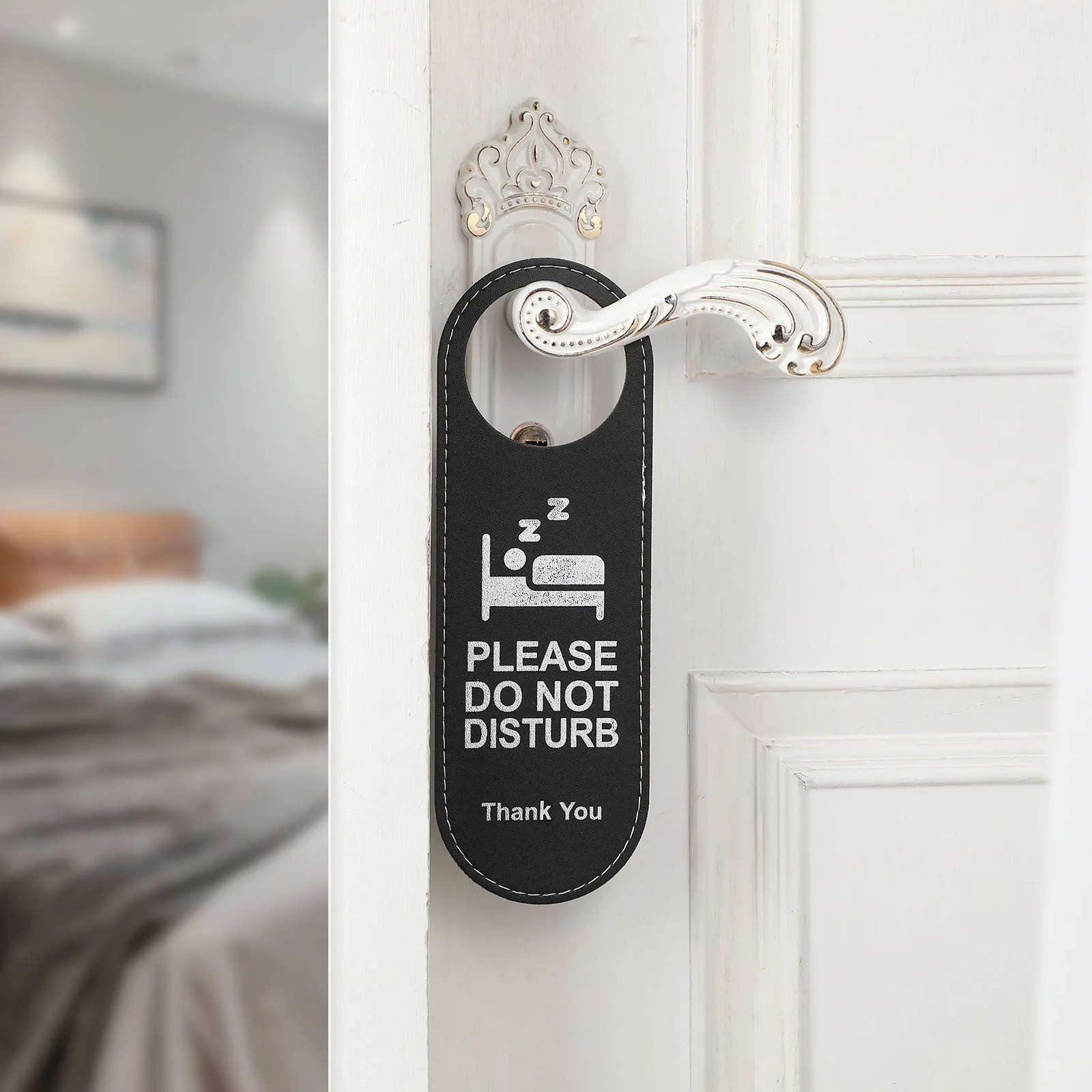 High Quality Material Hanger Sign For Front Door Double Sided Design Modern Style Hotel Door Sign