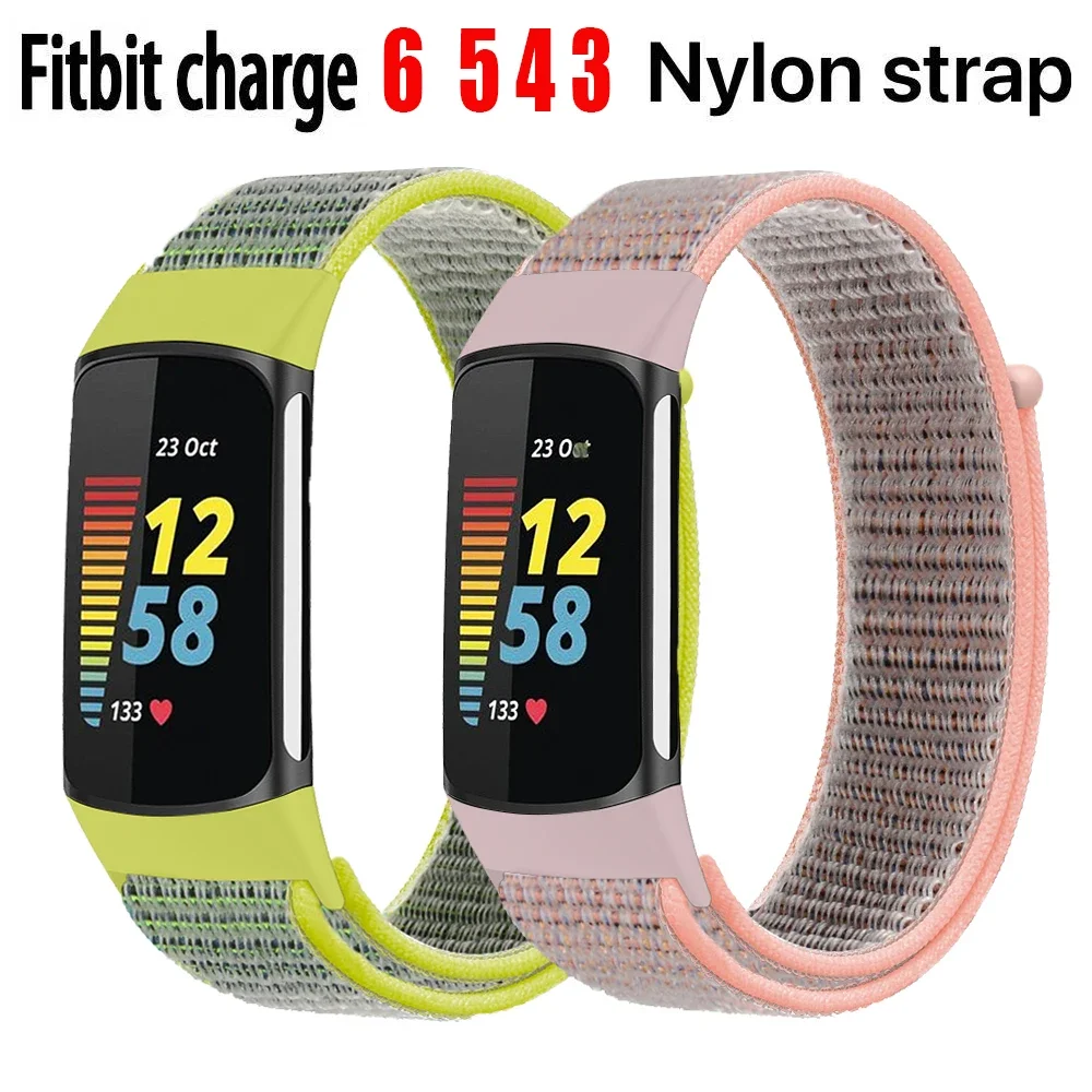 

Nylon Loop Strap For Fitbit Charge 6 5 Smart Watch Band Sport Women Men Bracelet Replace Wristband Charge4 3 SE Correa Accessory