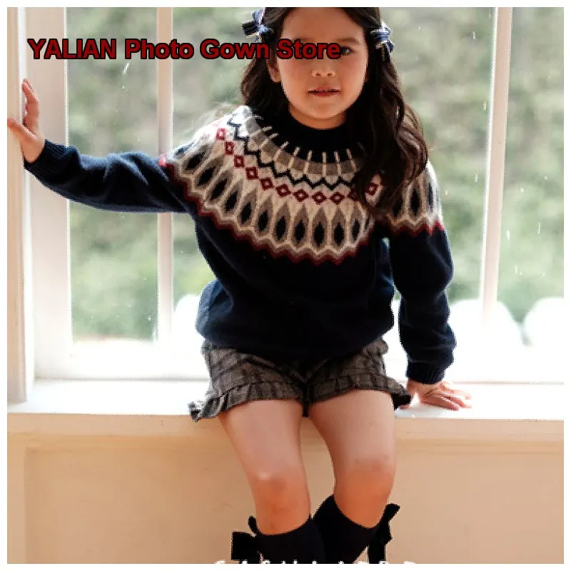 British Style Kids Wool Cardigan Girls Boys Autumn Winter Warm Pure Wool Base Layer Top Skin-Friendly Anti-Pilling
