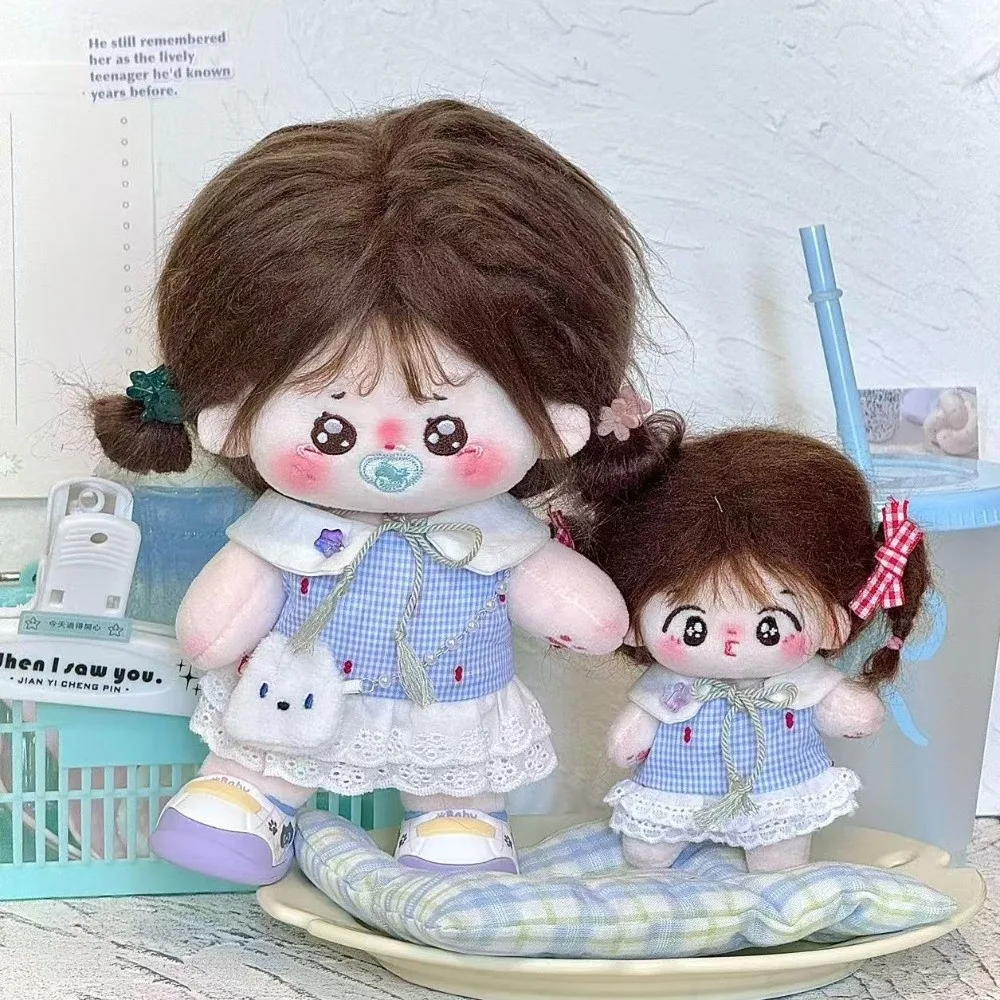 

1 set Clothes Princess Dress 10/20cm Cotton Clothes Outfit Fashion 20cm Cotton 's Clothes Plaid Skirt Mini 10cm Clothes Gift