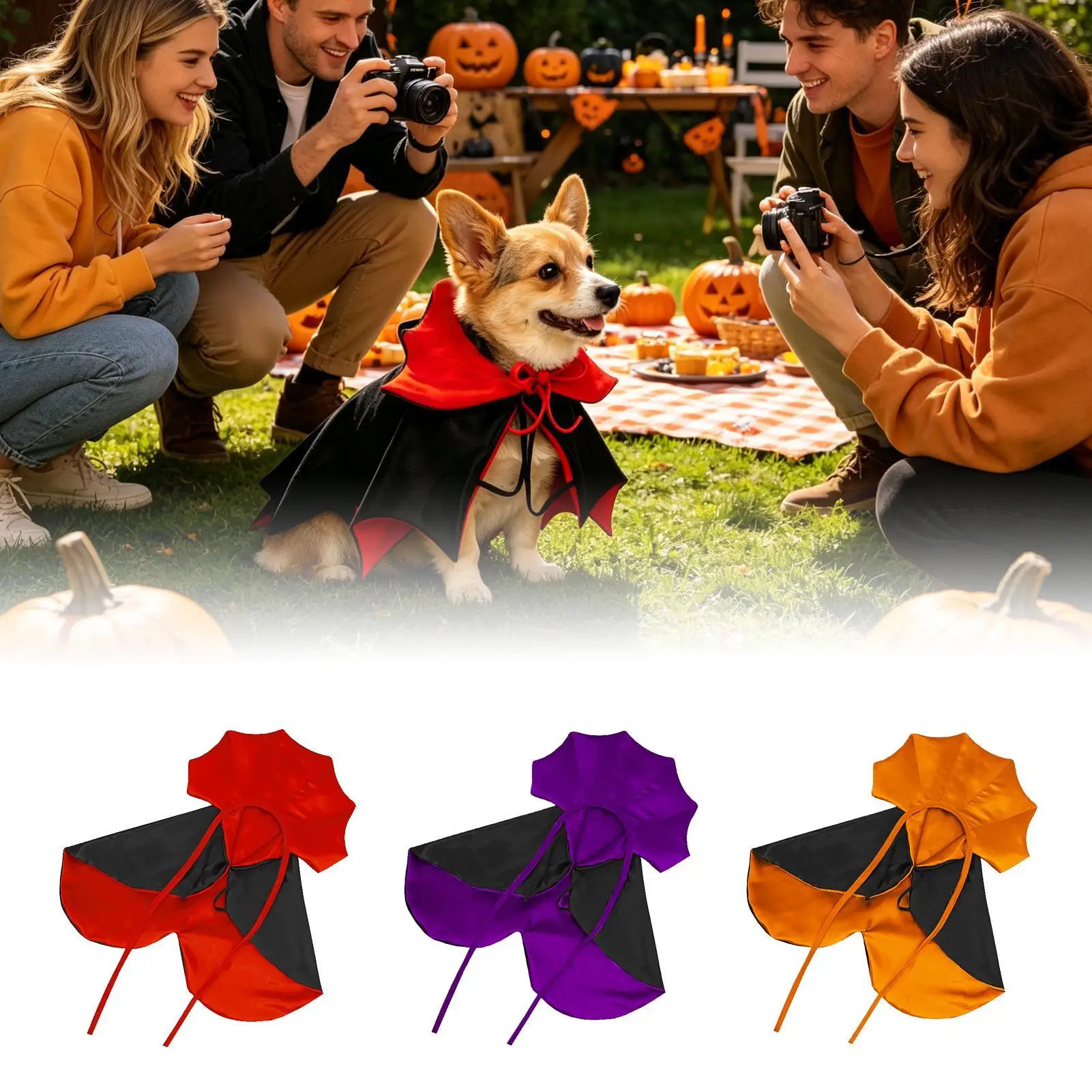 Dog Vampire Costume Spooky Lightweight Vampire Cloak Props Dog Halloween Costumes For Makeup Party Stage Performance Party