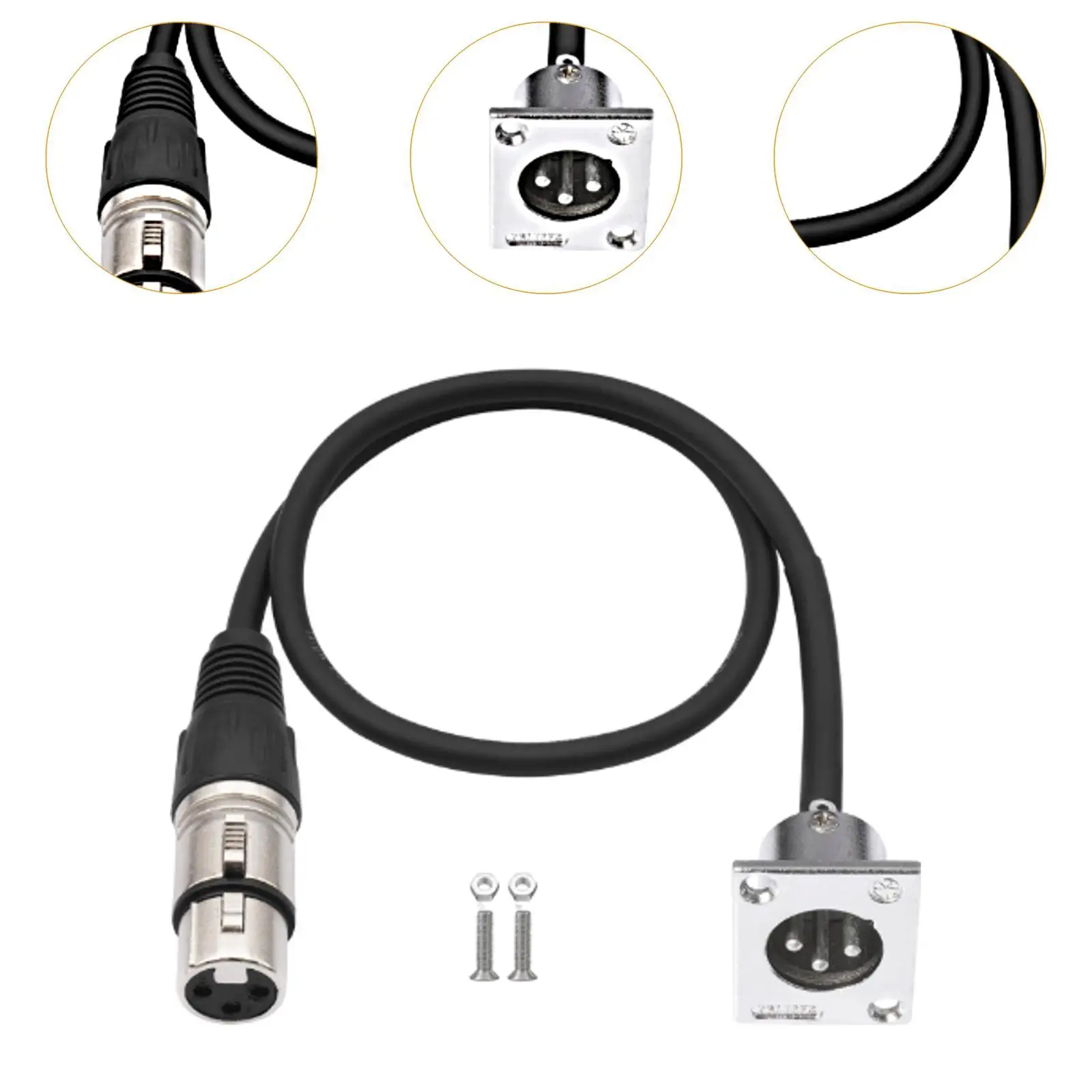 XLR Male to XLR Female Adapter D Type for Amplifiers Mixers Audio Equipment