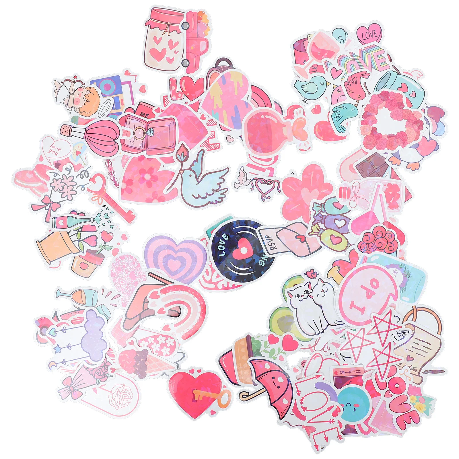 100 Sheets Valentines Day Stickers Office Vinyl Decals Scrapbook Phone Case