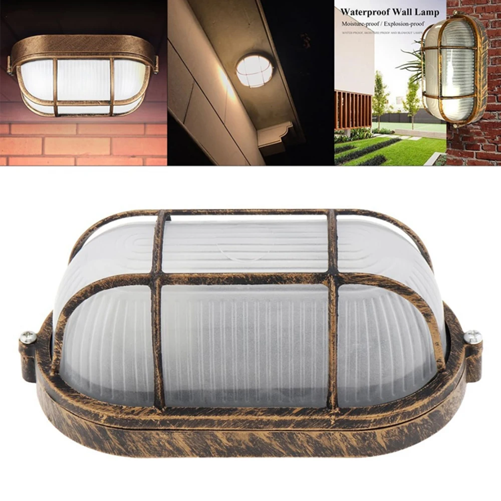 Outdoor Wall Lights Nautical Bulkhead Wall Sconces IP54 Waterproof Die-Cast Aluminum Exterior Light Fixture Basement Patio