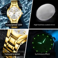 OLEVS 3650 montres en or pour hommes classique grand cadran numérique Date automatique étanche lumineux Original montre-bracelet à Quartz pour hommes nouveau 5