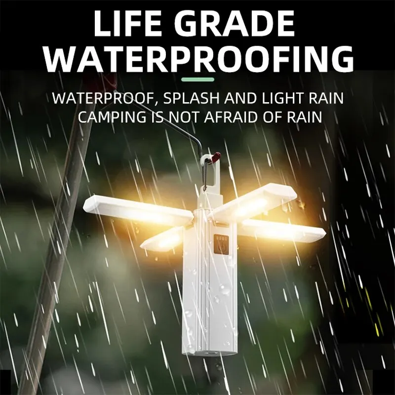 Outdoor Folding Camping Lamp Portable Rechargeable Camping Torch Emergency Lamp Flashlight Hand Hanging Lamp Portable Tent Light