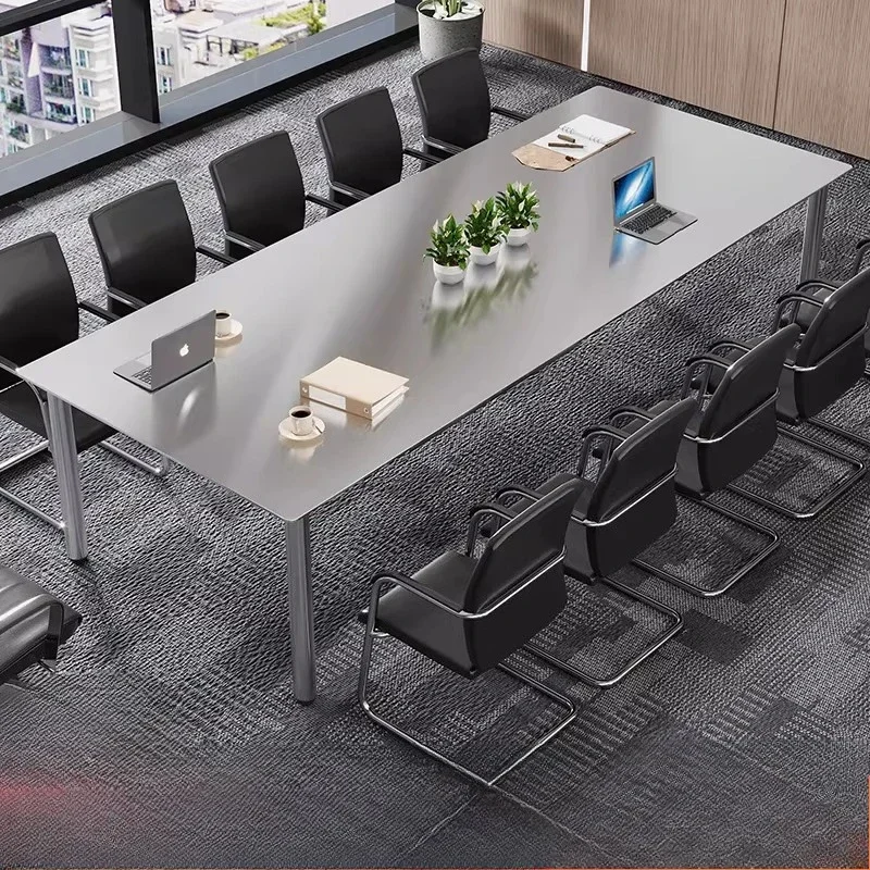 Extra thick stainless steel conference long table simple modern conference room reception negotiation learning training desk