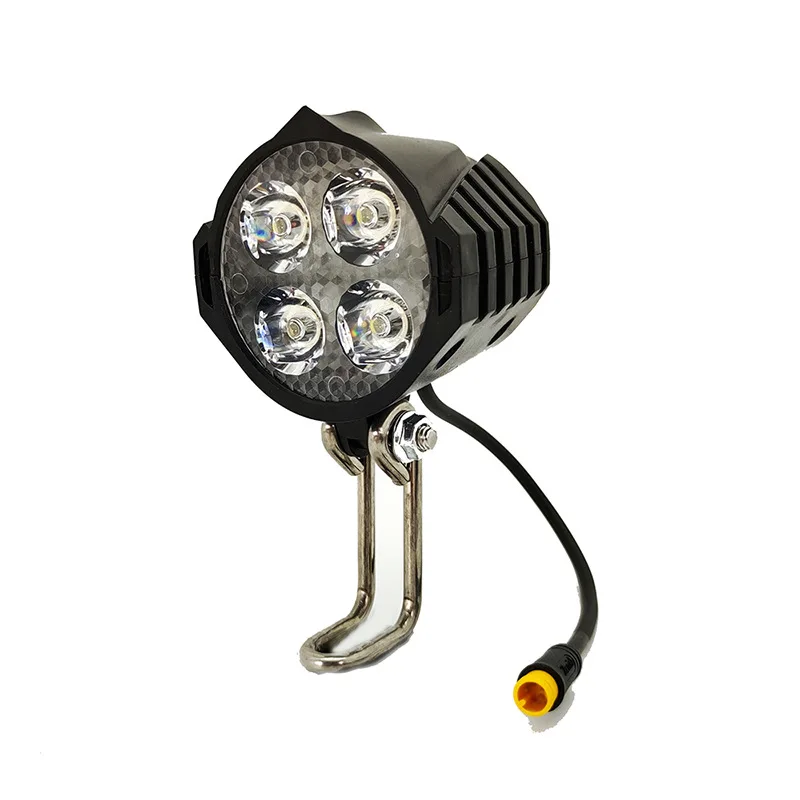 

LED Electric Bike Front Light 48V Universal Bicycle Horn switch Headlight Waterproof Ebike Safety Warning Lamp