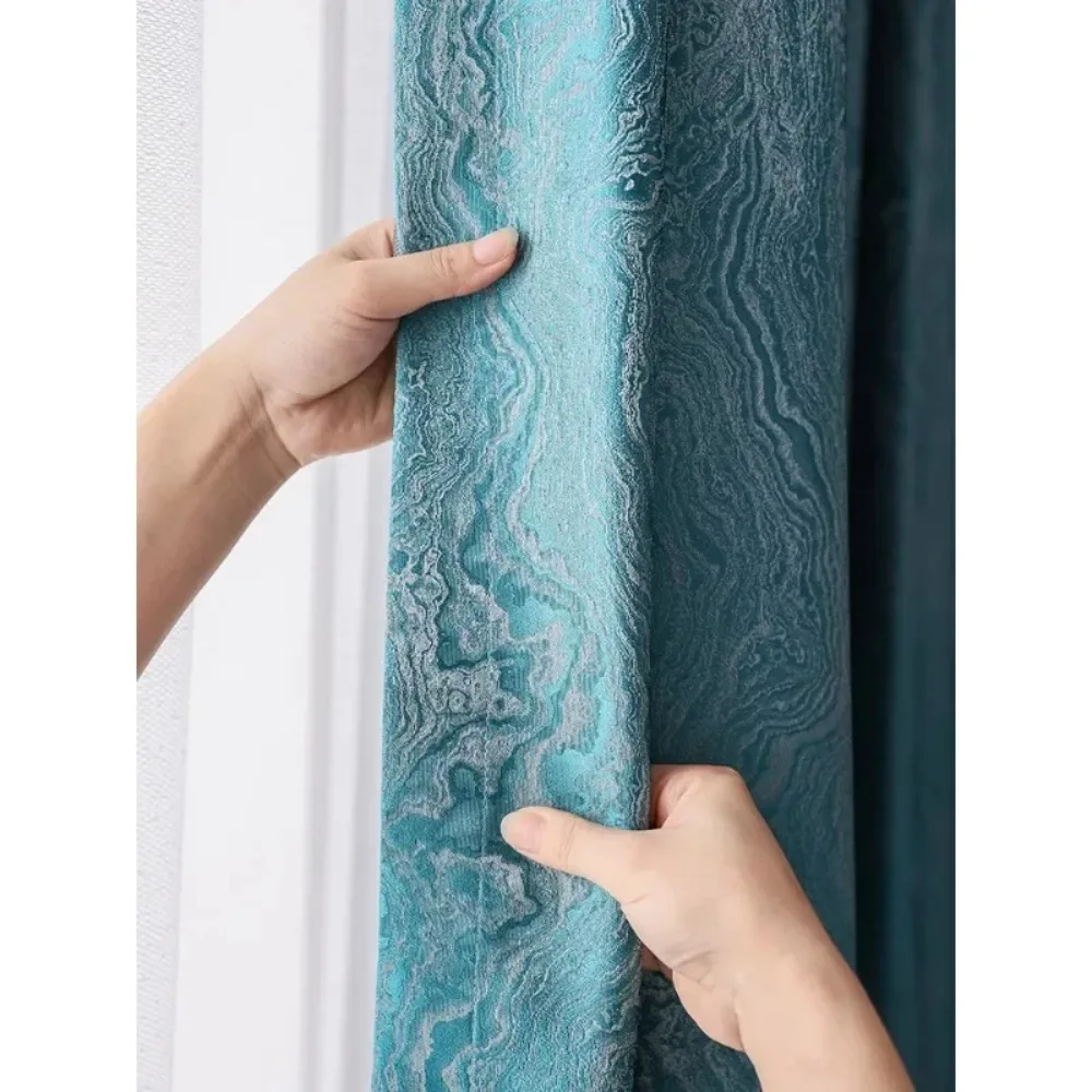 Light Luxury High Precision Curtains for Bedroom Living Room High Temperature Stereotypes Custom Home Decor 1PC