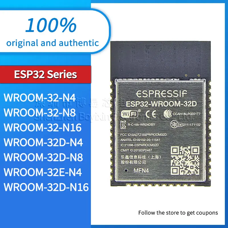 ESP32-WROOM-32 original genuine WiFi module N4/8/16MB Bluetooth + dual CPU ESP32-WR00M-32D