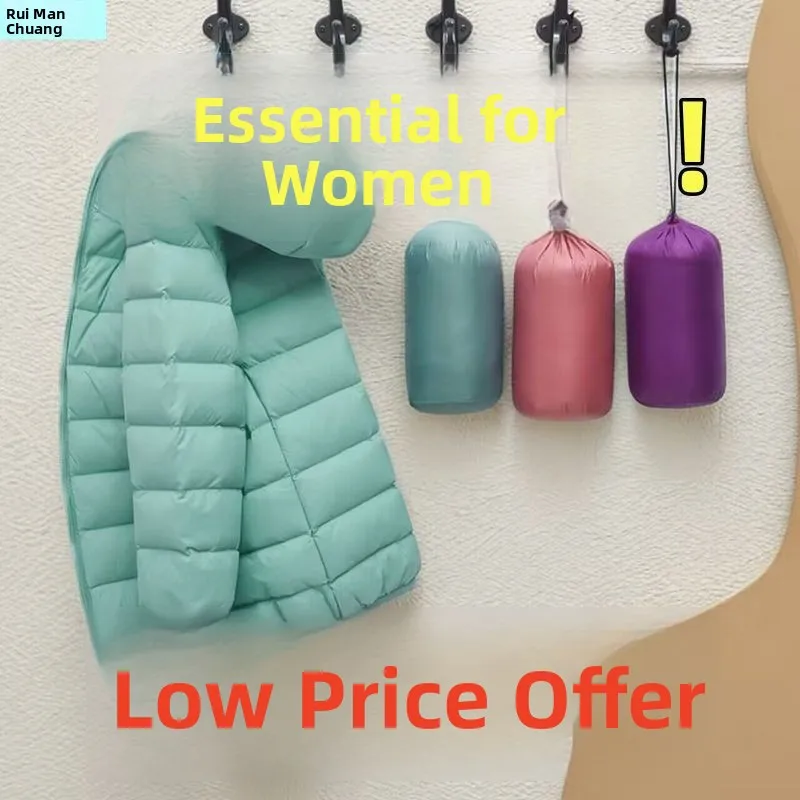 Lightweight Padded Cotton Jacket Women Short Hooded Large Size Mom Fashionable Warm Lightweight Outerwear Autumn Winter New S...