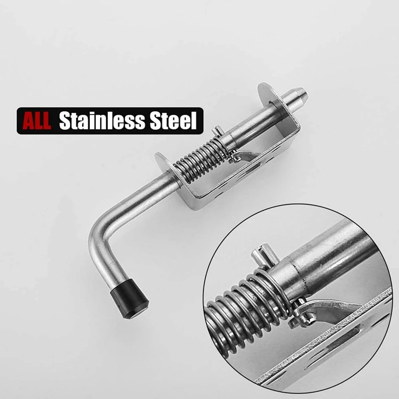 8Pcs 5 Inch Stainless Steel Spring Loaded Latch Pin Barrel Bolt 2Mm Thickened Door Lock Brushed