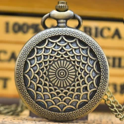 Vintage Bronze Flip Creative Necklace Quartz Pocket Watch Fashion Male And Female Students Universal