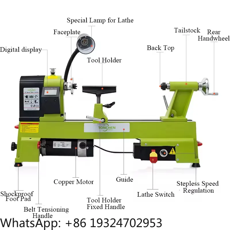MC1218 1100W  Powerful Upgrade Household Heavy Du ty Mini  Woodturning Lathe Machine for Home USE & DIY