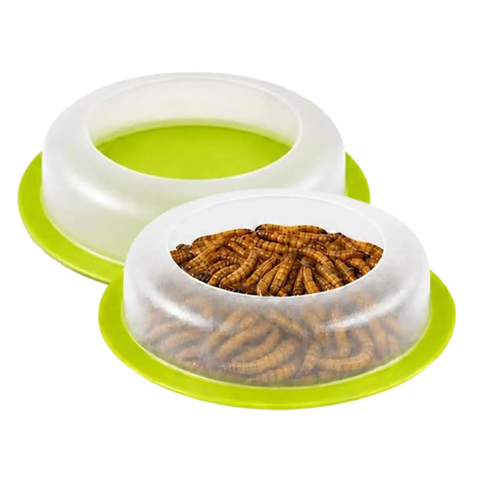 2Pcs Anti Escape Reptile Feeding Dish Worm Food Bowl Easy Clean For Lizards Geckos Snakes Terrarium Tank Reptile Feeding Bowl