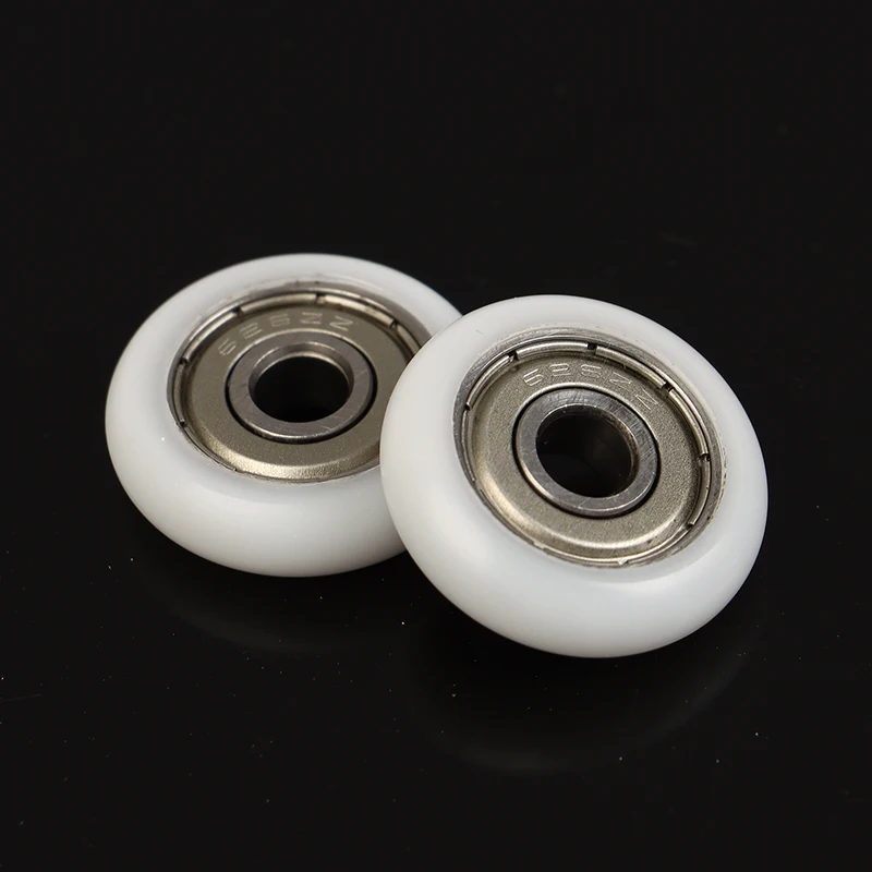 2Pcs 6*25*7mm Spherical Surface Rubber Coated Bearing Pulley POM Wrapped Bearing Pulley Plastic Bearing Pulley Furniture Fitting