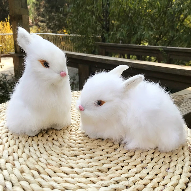 

Cute Simulated Rabbit Animal Model Rabbit Household Home Furnishings Decorations Rabbit Fur Crafts Ornaments Gifts