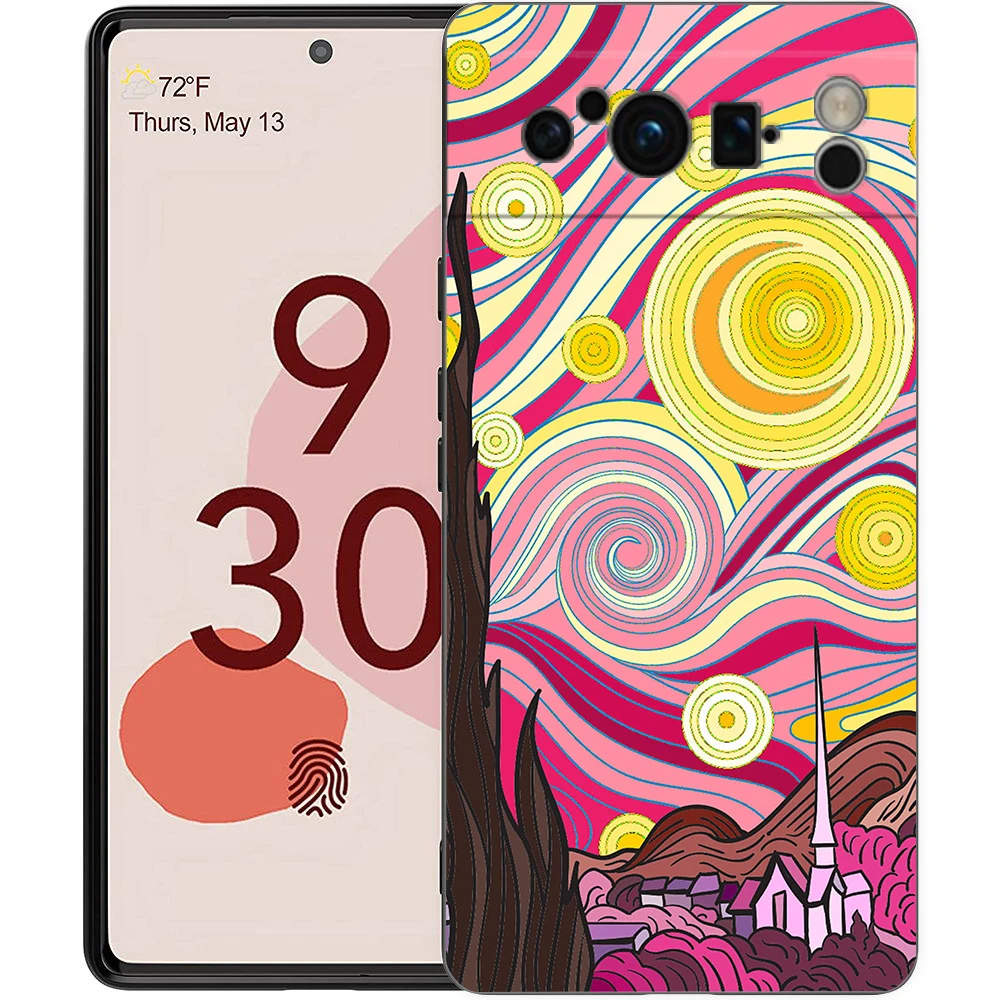 เคสโทรศัพท์สำหรับ Google Pixel 9 8 7 6 9A 8A 7A 6A Pro 10 9 Pro XL เคสนิ่ม TPU ลายศิลปะแวนโก๊ะ ภาพดาวเต็มฟ้า สไตล์ศิลปะ
