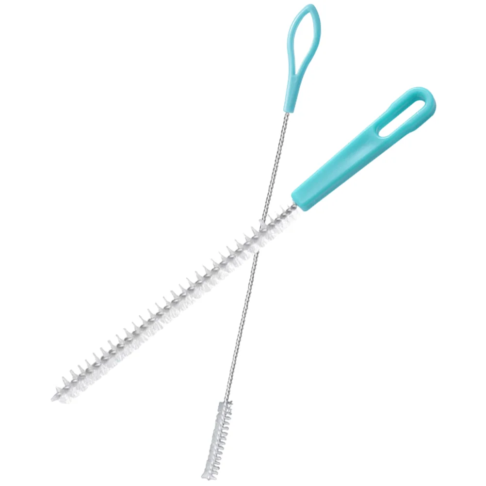 2 Pcs Cleaning Brush Straw Bristle Household Supply Portable Tube Bottle Straws Washing