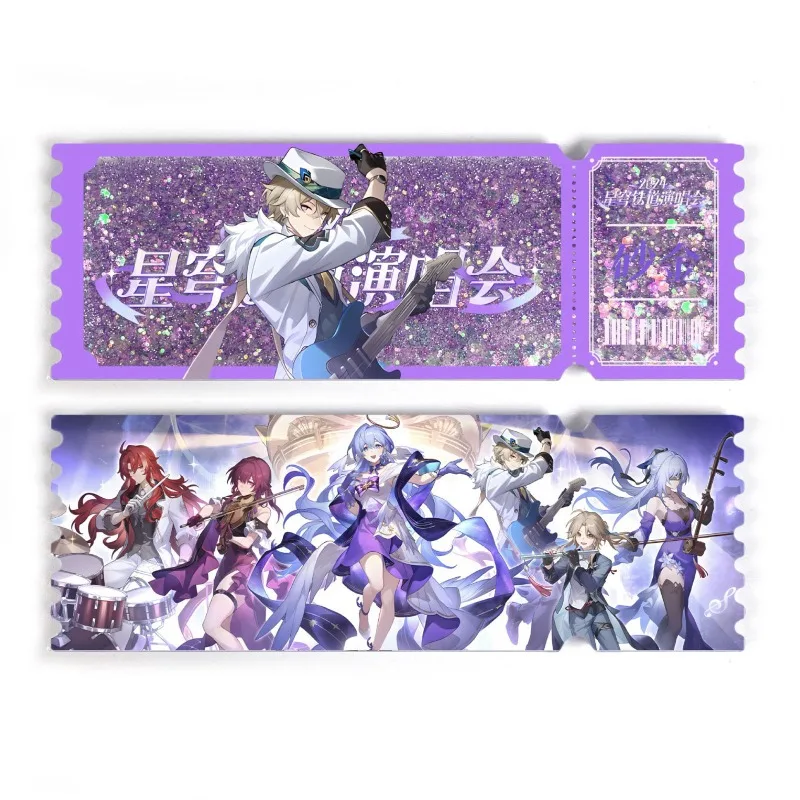 

Game Anime Honkai: Star Rail Cosplay Aventurine Vocal Concert Quicksand Ticket Stub Mahjong Student Desktop Decorations Gift