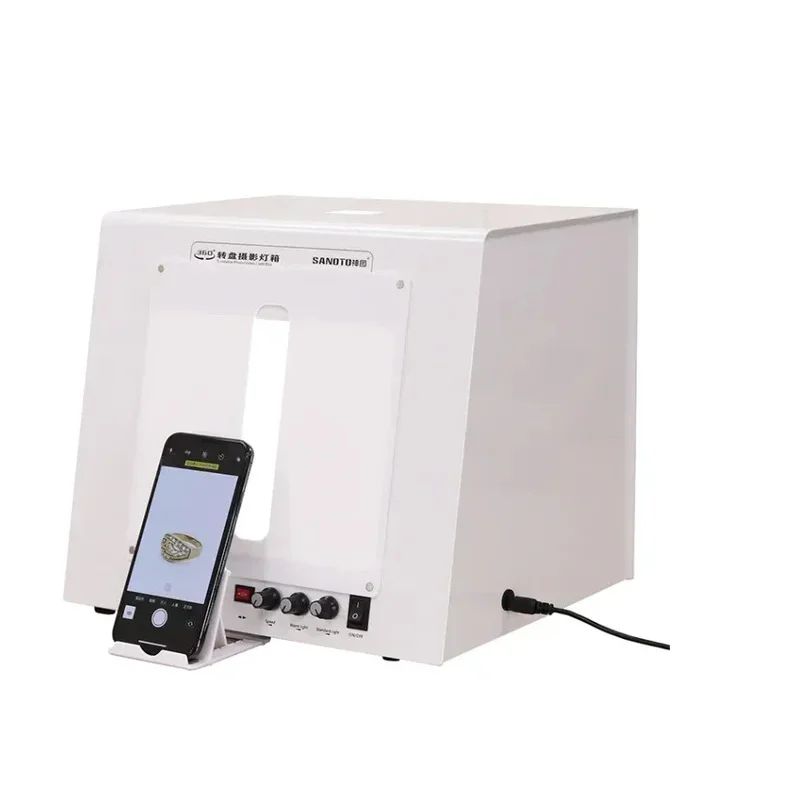 Photo Studio Light Box Softbox Dimmle Rotating Turntle Jewelry Photography Video D Scanning