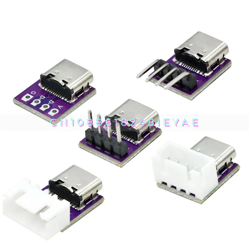 TYPE-C Female Seat Test Board, Double-sided Front and Back Plug-in USB3.1 16P To 2.54 High Current Power Adapter Board